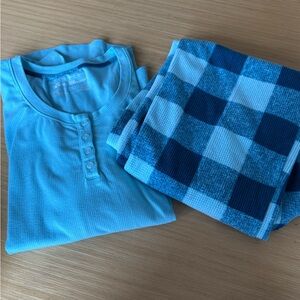 Eddie Bauer Womens Pajama Set in Blue Plaid